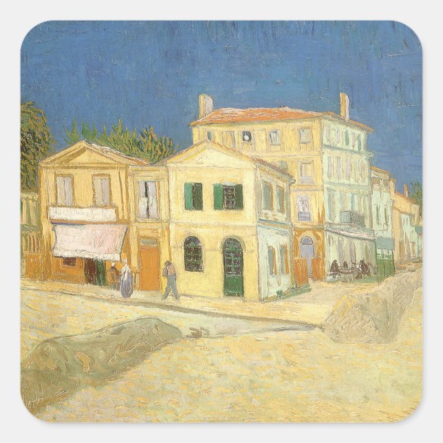 Vincent van Gogh - The Yellow House (The Street) Square Sticker (Front)