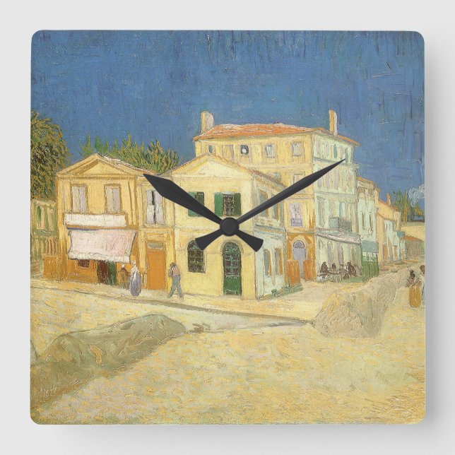 Vincent van Gogh - The Yellow House (The Street) Square Wall Clock (Front)