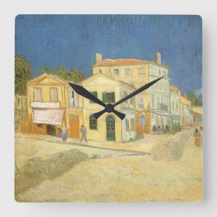 Vincent van Gogh - The Yellow House (The Street) Square Wall Clock