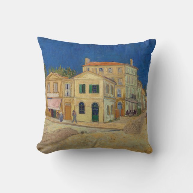 Vincent van Gogh - The Yellow House / The Street Throw Pillow (Front)