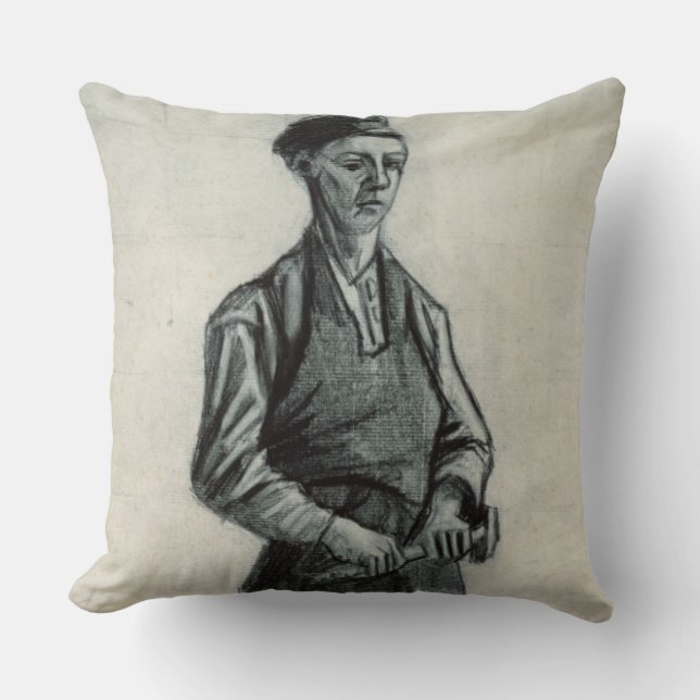 Vincent van Gogh | The Young Blacksmith, 1882 Throw Pillow (Front)