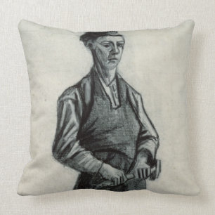 Vincent van Gogh The Young Blacksmith, 1882 Throw Pillow