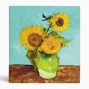 Vincent Van Gogh Three Sunflowers In A Vase Binder