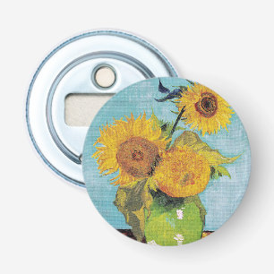 Vincent Van Gogh - Three Sunflowers in a Vase Bottle Opener