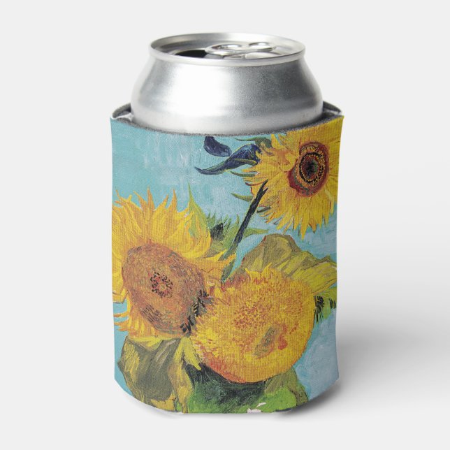 Vincent Van Gogh - Three Sunflowers in a Vase Can Cooler (Can Front)