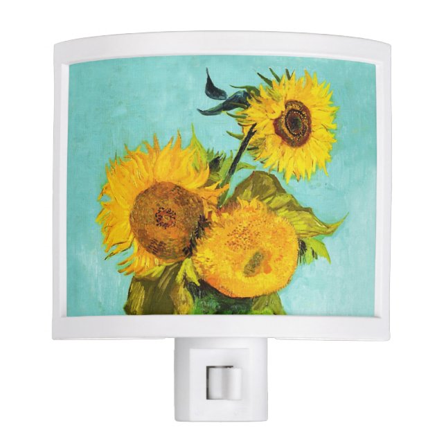 Vincent Van Gogh Three Sunflowers In A Vase Night Lites (Front)