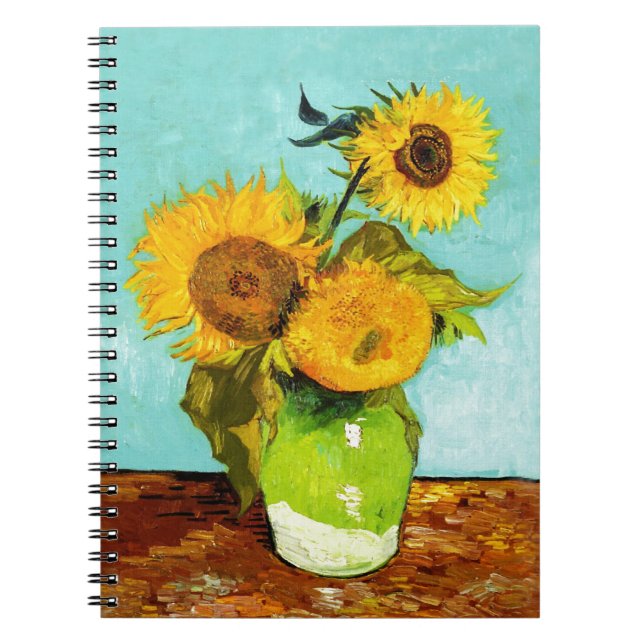 Vincent Van Gogh Three Sunflowers In A Vase Notebook (Front)