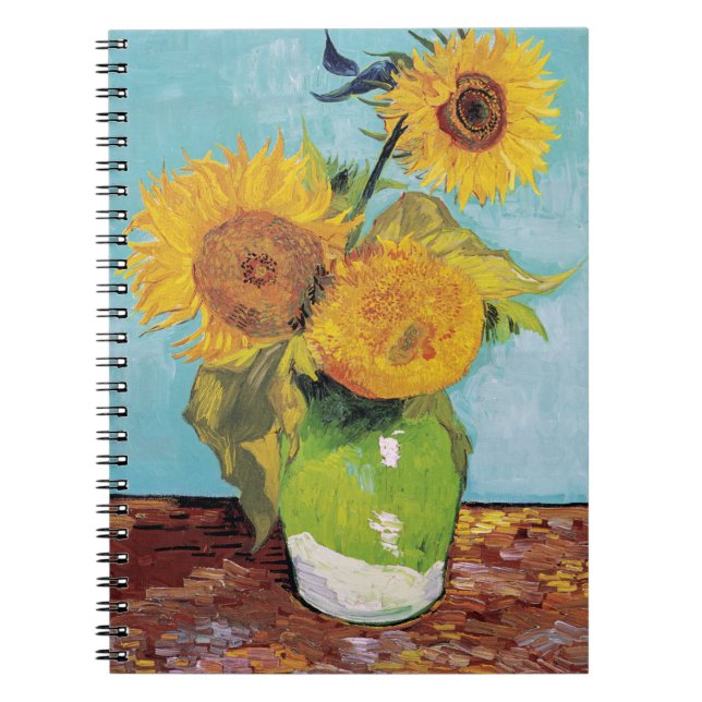 Vincent Van Gogh - Three Sunflowers in a Vase Notebook (Front)