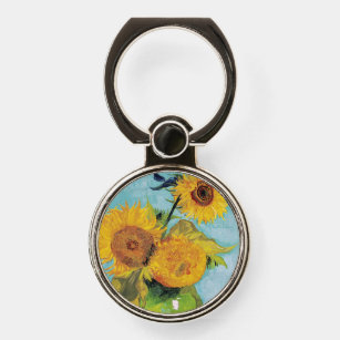 Vincent Van Gogh - Three Sunflowers in a Vase Phone Ring Stand