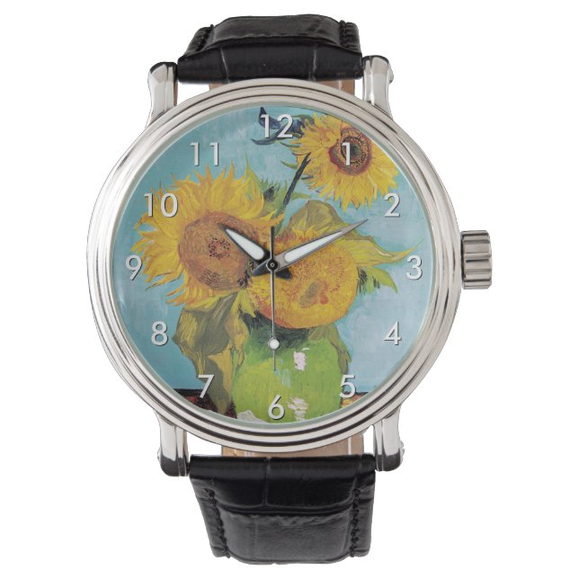 Vincent Van Gogh - Three Sunflowers in a Vase Watch (Front)