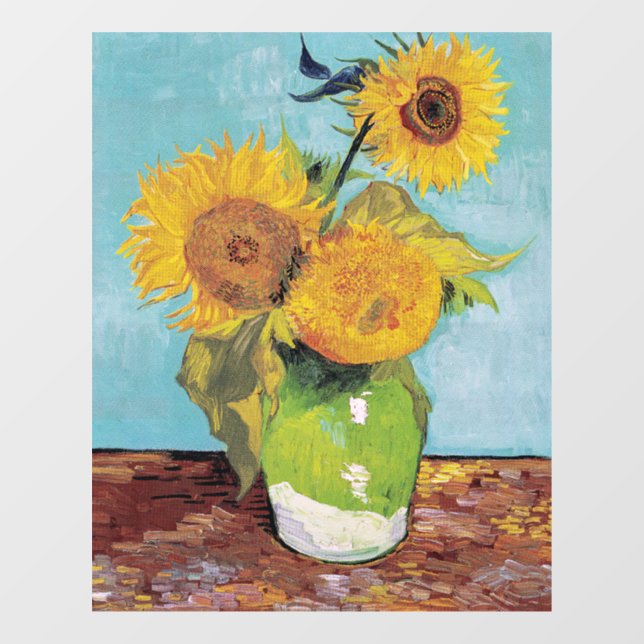 Vincent Van Gogh - Three Sunflowers in a Vase Window Cling (Sheet)
