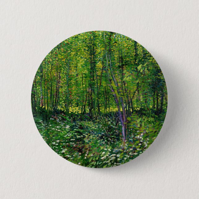 Vincent Van Gogh Trees And Undergrowth 2 Inch Round Button (Front)