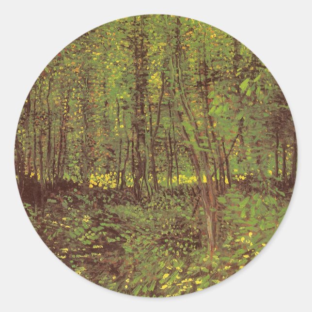 Vincent van Gogh - Trees and Undergrowth Classic Round Sticker (Front)