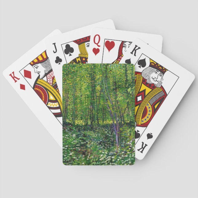 Vincent Van Gogh Trees And Undergrowth Playing Cards (Back)