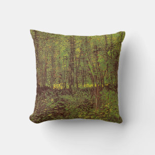 Vincent van Gogh - Trees and Undergrowth Throw Pillow
