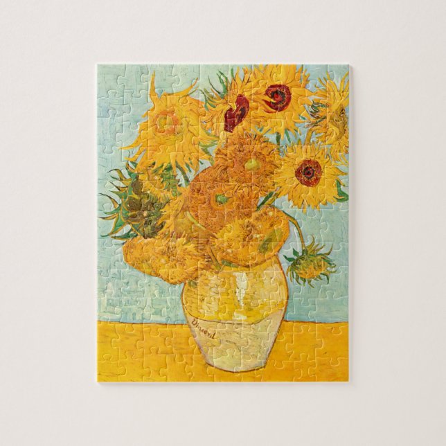 Vincent Van Gogh Twelve Sunflowers In a Vase Art Jigsaw Puzzle (Vertical)