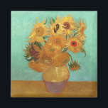 Vincent Van Gogh Twelve Sunflowers In A Vase Magnet<br><div class="desc">Vincent Van Gogh Twelve Sunflowers In A Vase Floral Fine Art Painting Sunflowers (original title, in French: Tournesols) are the subject of two series of still life paintings by the Dutch Post-Impressionist painter Vincent van Gogh. The earlier series painted in Paris in 1887 depicts the flowers lying on the ground,...</div>