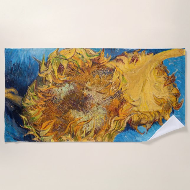 Vincent van Gogh - Two Cut Sunflower Beach Towel (Front)