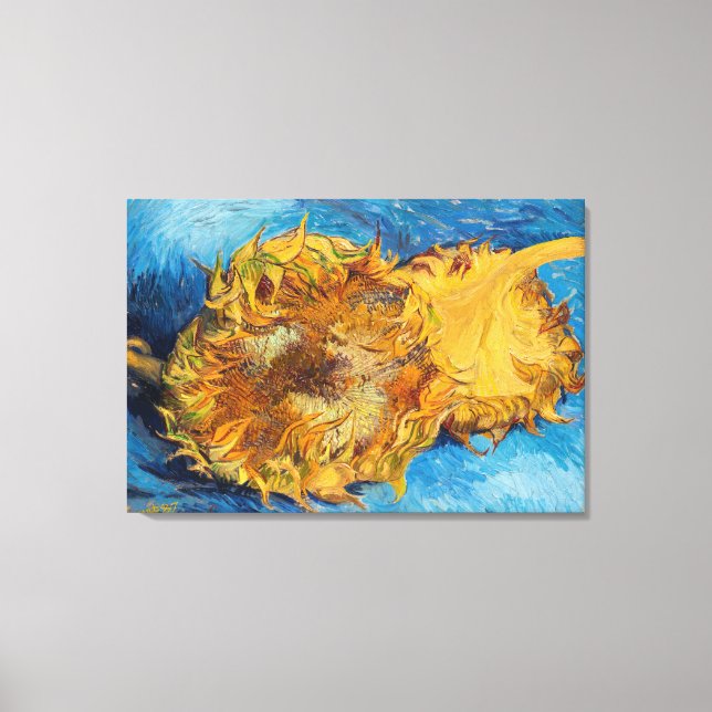 Vincent van Gogh - Two Cut Sunflowers Canvas Print (Front)