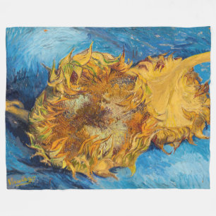 Vincent van Gogh - Two Cut Sunflowers Fleece Blanket