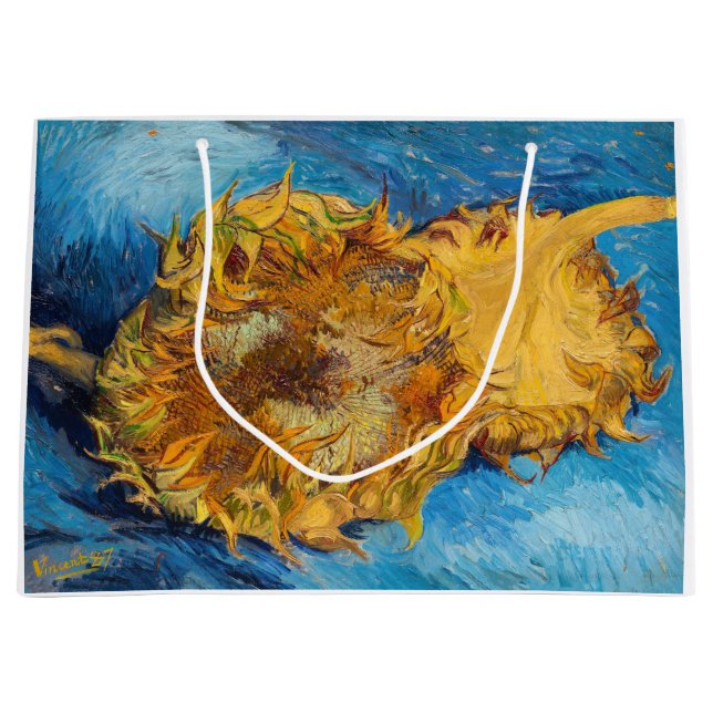 Vincent van Gogh - Two Cut Sunflowers Large Gift Bag (Front)