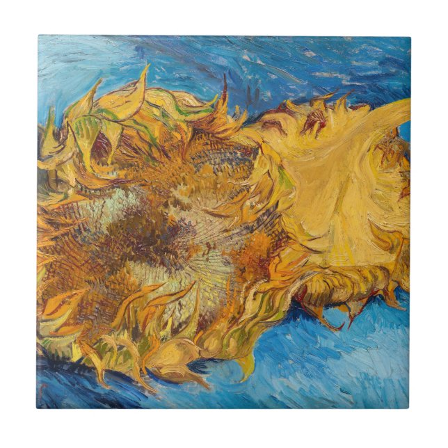 Vincent van Gogh - Two Cut Sunflowers Tile (Front)