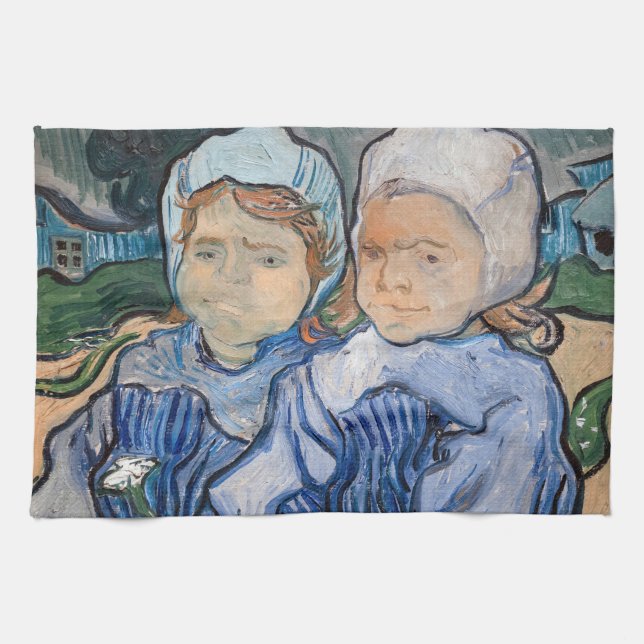 Vincent van Gogh - Two Little Girls Kitchen Towel (Horizontal)