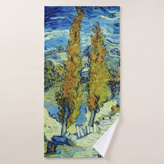 Vincent Van Gogh Two Poplars at Saint-Rémy Bath Towel Set (Bath Towel)