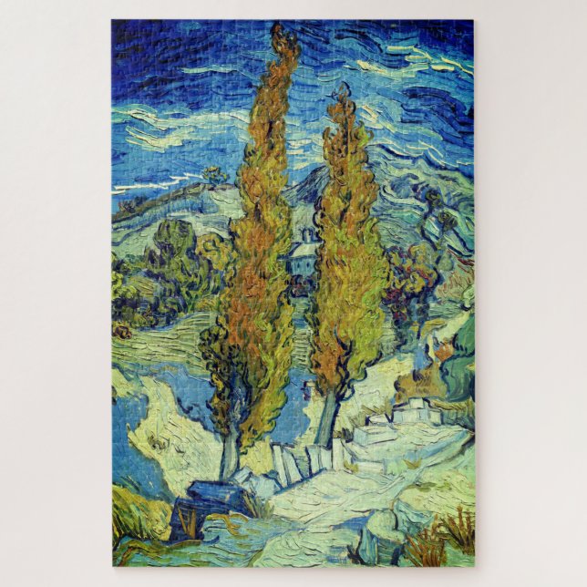 Vincent Van Gogh Two Poplars at Saint-Rémy Jigsaw Puzzle (Vertical)
