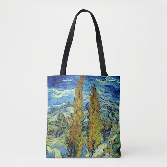 Vincent Van Gogh Two Poplars at Saint-Rémy Tote Bag (Front)