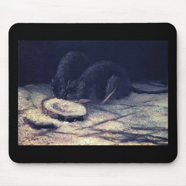 Vincent Van Gogh - Two Rats - Rat Lover Fine Art Mouse Pad (Front)