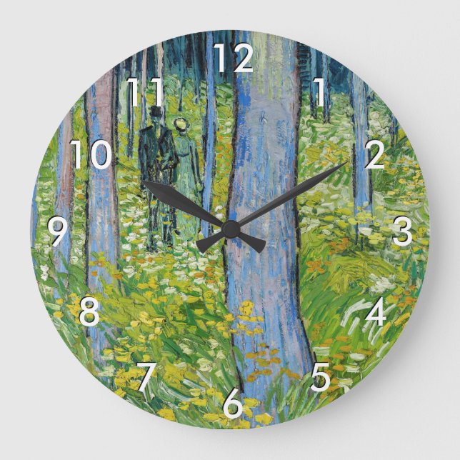 Vincent van Gogh - Undergrowth with Two Figures Large Clock (Front)
