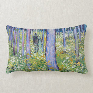 Vincent van Gogh Undergrowth with Two Figures Lumbar Pillow