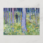 Vincent van Gogh Undergrowth with Two Figures Postcard<br><div class="desc">Two figures stand among the undergrowth of a forest as painted by Vincent van Gogh.</div>