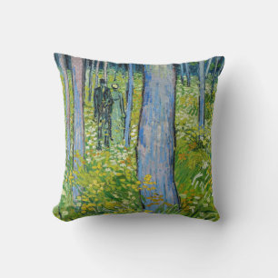 Vincent van Gogh - Undergrowth with Two Figures Throw Pillow