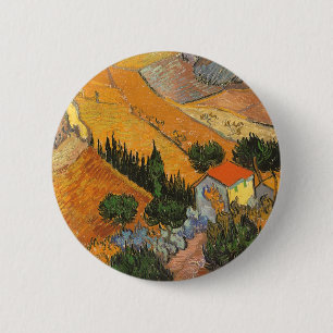 Vincent van Gogh - Valley with Plowman 2 Inch Round Button