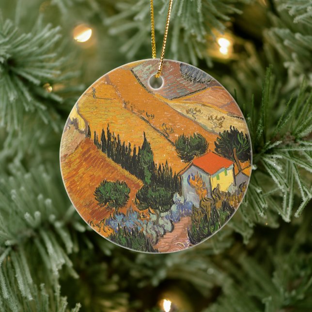 Vincent van Gogh - Valley with Plowman Ceramic Ornament (Tree)