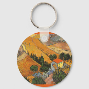 Vincent van Gogh - Valley with Plowman Keychain