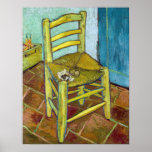 Vincent van Gogh - Van Gogh's Chair Poster<br><div class="desc">Van Gogh's Chair - Vincent van Gogh,  1888</div>