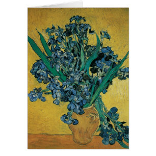 Vincent van Gogh - Vase avec iris Fond jaune