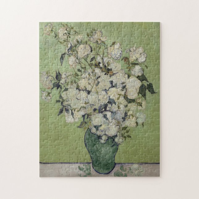 Vincent Van Gogh, Vase of Roses, Roses In The Vase Jigsaw Puzzle (Vertical)