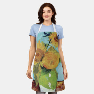 Vincent Van Gogh Vase Sunflowers Art Apron