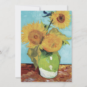 Vincent Van Gogh Vase Sunflowers Art Invitation