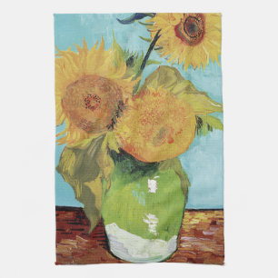 Vincent Van Gogh Vase Sunflowers Art Kitchen Towel
