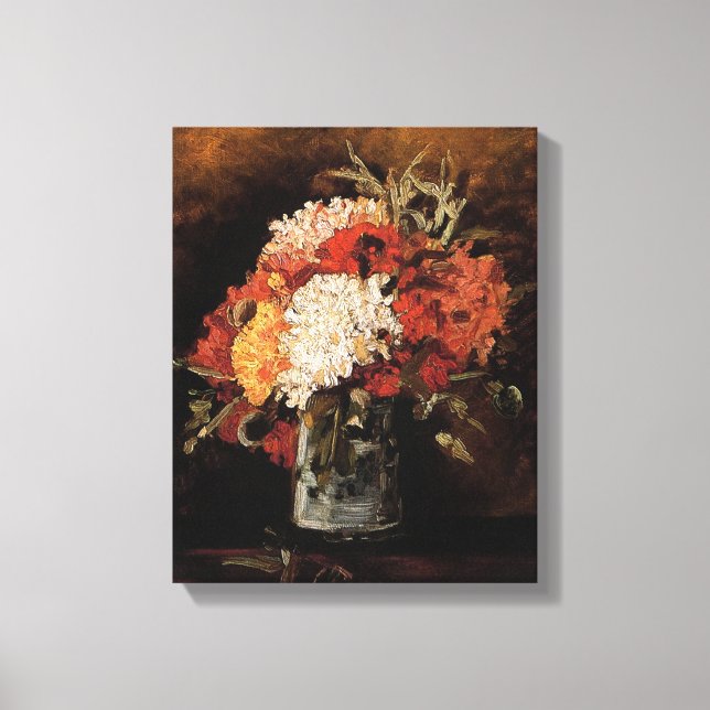 Vincent Van Gogh - Vase With Carnations - Fine Art Canvas Print (Front)