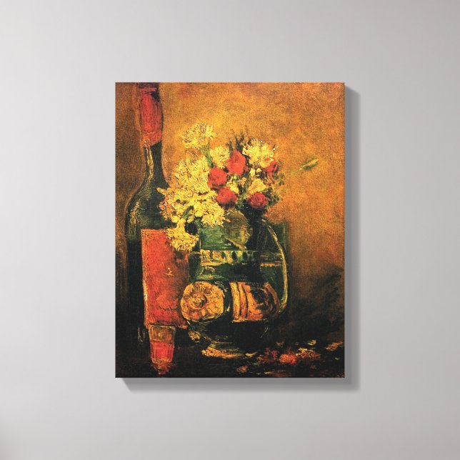 Vincent Van Gogh - Vase With Carnations Fine Art Canvas Print (Front)