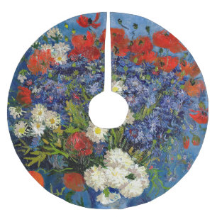 Vincent van Gogh - Vase with Cornflowers & Poppies Brushed Polyester Tree Skirt