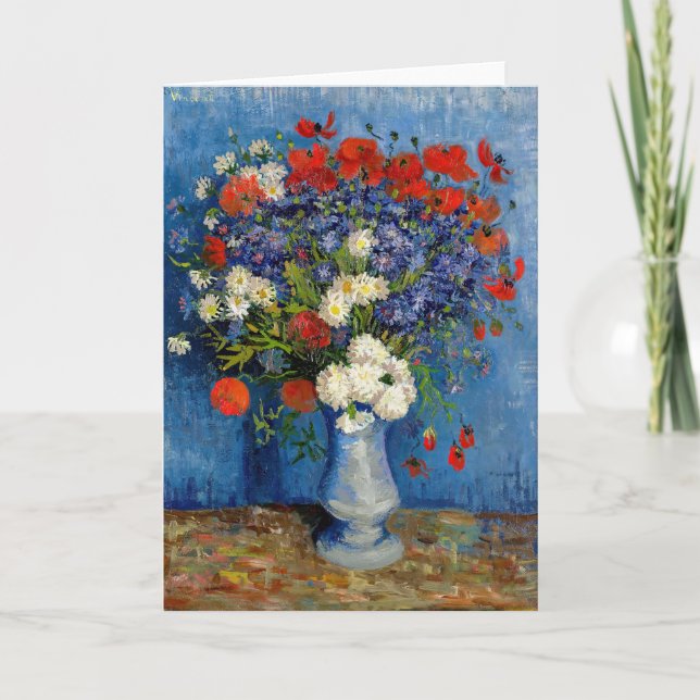 Vincent van Gogh - Vase with Cornflowers & Poppies Card (Front)