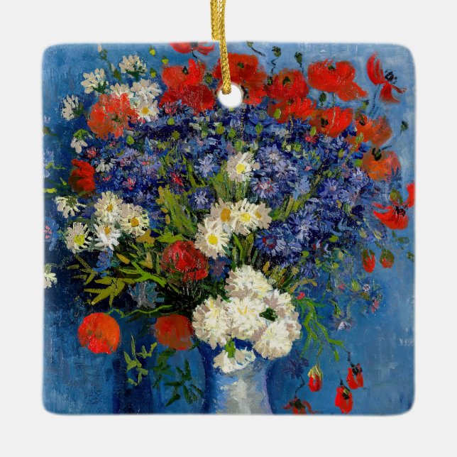 Vincent van Gogh - Vase with Cornflowers & Poppies Ceramic Ornament (Front)