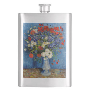 Vincent van Gogh - Vase with Cornflowers & Poppies Hip Flask